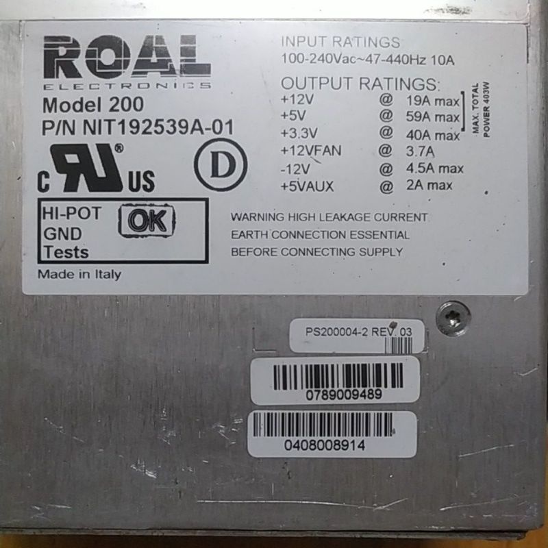 Nguồn nhiều đầu ra 3.3V 5V 12V -12V 24V. Hàng cũ tháo máy.