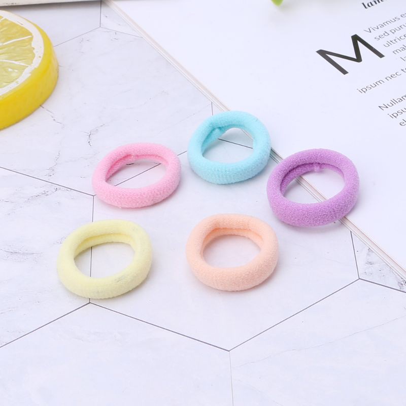 Set 100 dây nylon mềm buộc tóc đuôi ngựa màu sắc kẹo ngọt xinh xắn cho bé gái