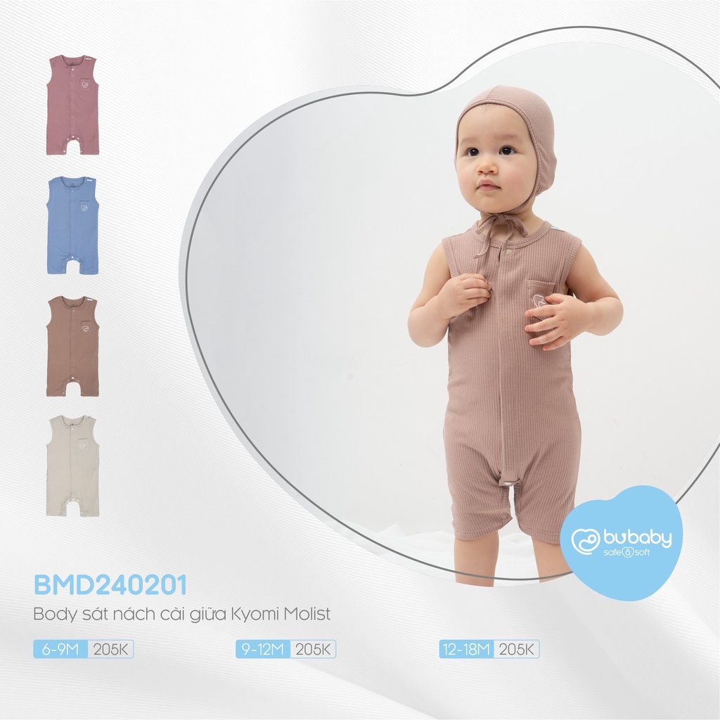[CHÍNH HÃNG] Bộ body sát nách cài giữa trẻ em Kyomi Molist BMD240201 Bu