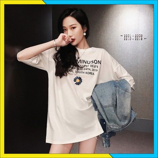 Áo Thun Nữ Form Rộng 🔔FREESHIP🔔 Áo Phông Nữ Rộng Giấu Quần 2 màu trắng đen, in 2 mặt, thoải mái, phong cách Mã: M95