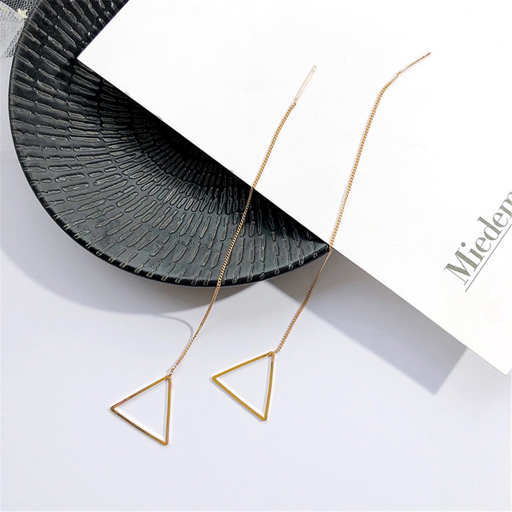 Khuyên tai dài kiểu dáng hình học độc đáo thời trang cho nữ