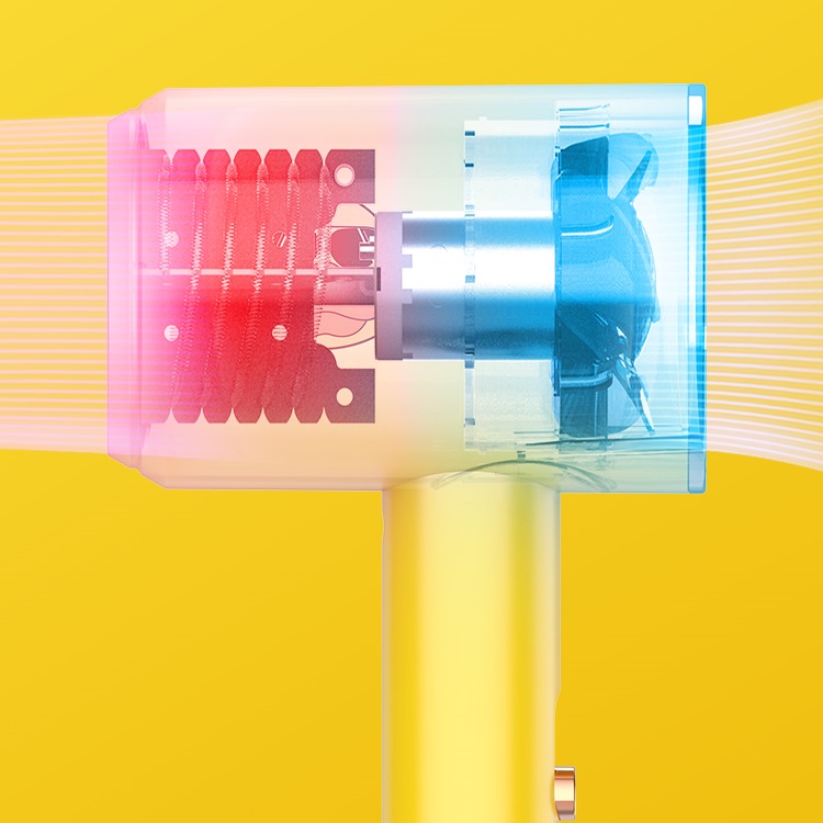 Máy sấy tóc tạo kiểu hình con vịt vàng công suất 1200W siêu dễ thương nóng lạnh 3 tốc độ gió tặng kèm mỏ sấy