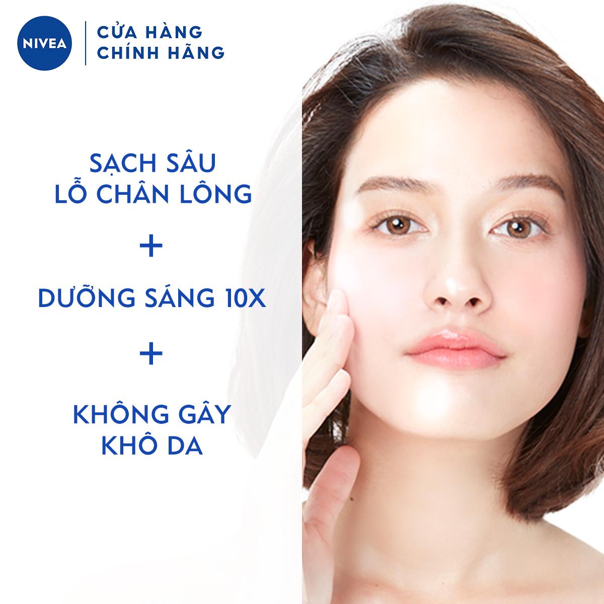 Bộ đôi Sữa rửa mặt NIVEA Pearl White giúp trắng da ngọc trai (100g/chai) - 81295