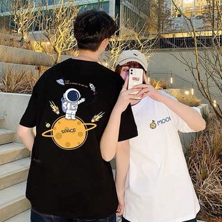 Áo thun đôi Moon Space form rộng unisex chất cotton cho các cặp đôi siêu xinh