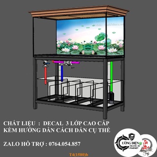 Decal dán trang trí bể cá cảnh 3D