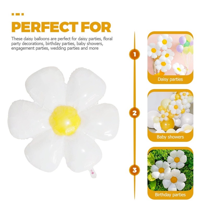 1 Bong Bóng Lá Nhôm Hình Hoa Cúc Trắng Trang Trí Tiệc Cưới / Sinh Nhật / Lễ Tình Nhân