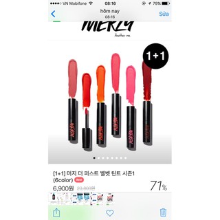 (SALE 71%) Son Kem Lì Merzy Another Me The First Velvet Tint