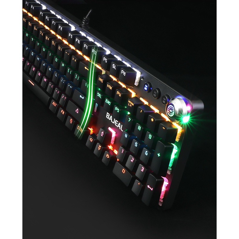 Bàn Phím Cơ Gaming BAJEAL HJK-902 ĐÈN LED NỔI BẬT + KM TẤM LÓT CHUỘT