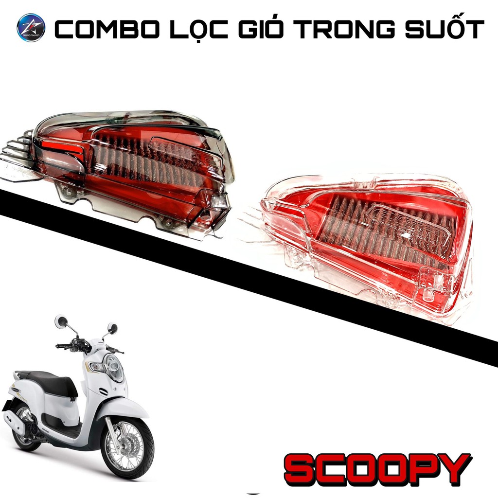 COMBO LỌC GIÓ VÀ ỐP PÔ E TRONG SUỐT SCOOPY 2017-2020