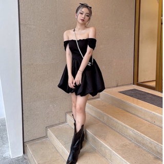 A. Đầm Xoè Cúp Bồng Đen Amelie