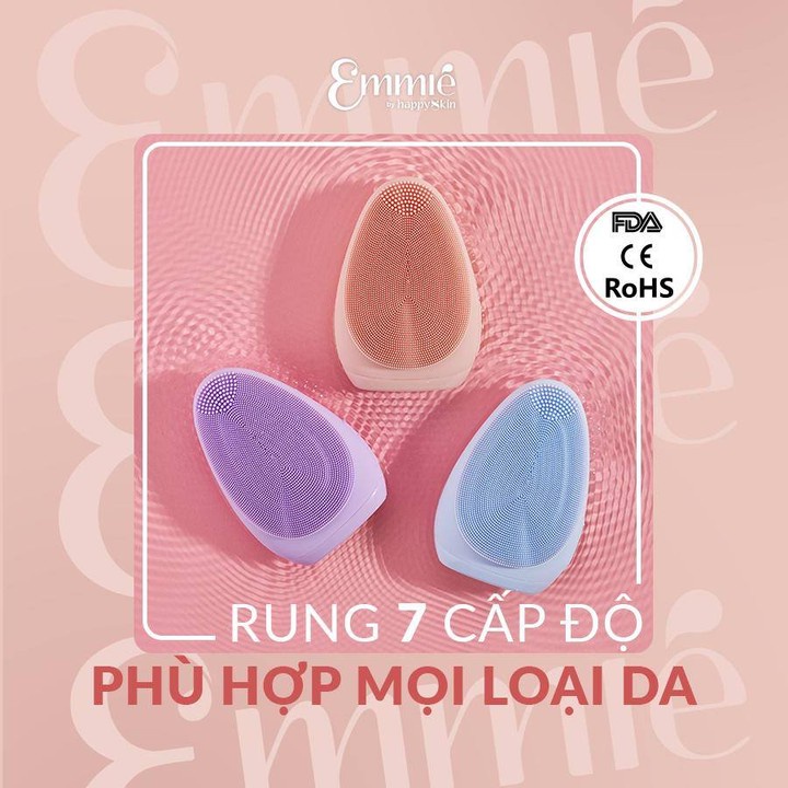Máy Rửa Mặt Cho Mọi Loại Da Emmie By Happy Skin Premium Facial Cleansing Brush
