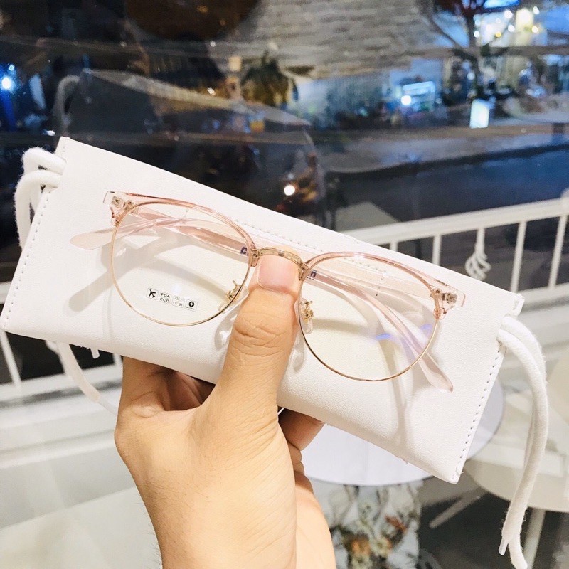 Gọng kính giả cận thời trang bọc nhựa viền kim loại 6214 BucShop dành cho nam nữ