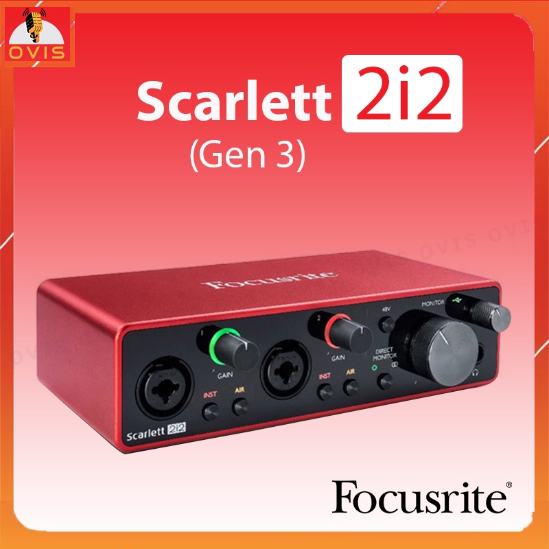 Sound Card Thu Âm 2in, 2 Out, Phần Mềm Pro Pro Tools | Focusrite Scarlett 2i2 Gen 3