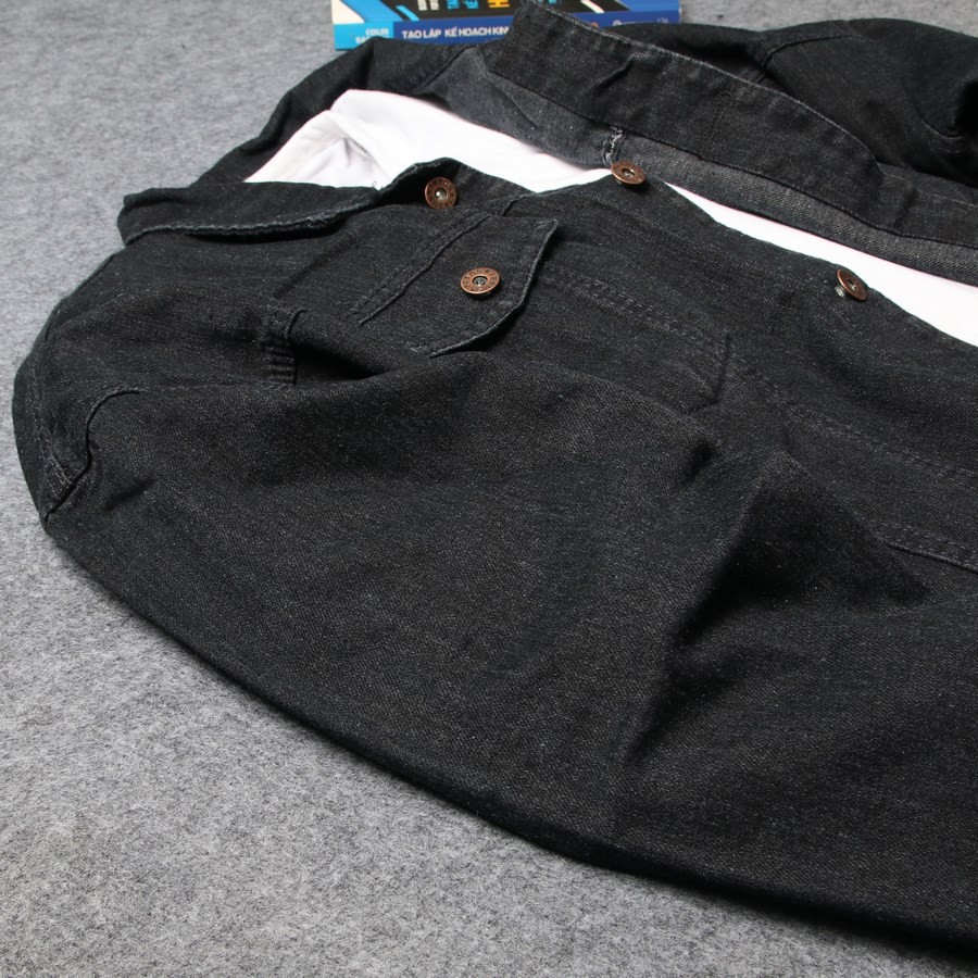 Áo khoác jean nam full đen DD264 Shop BB Jeans Panda