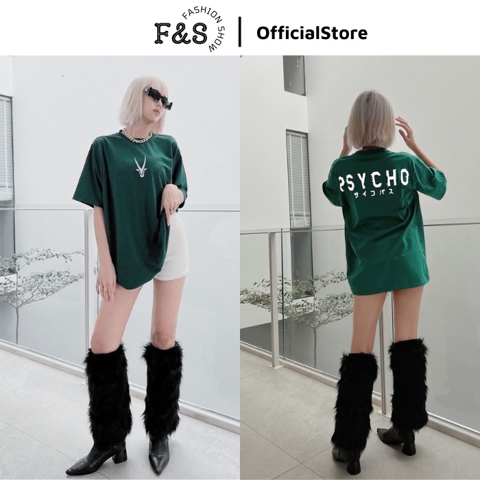 Áo thun tay lỡ unisex form rộng PSYCHO - Áo phông F&S nam nữ, cặp đôi phong cách hàn quốc