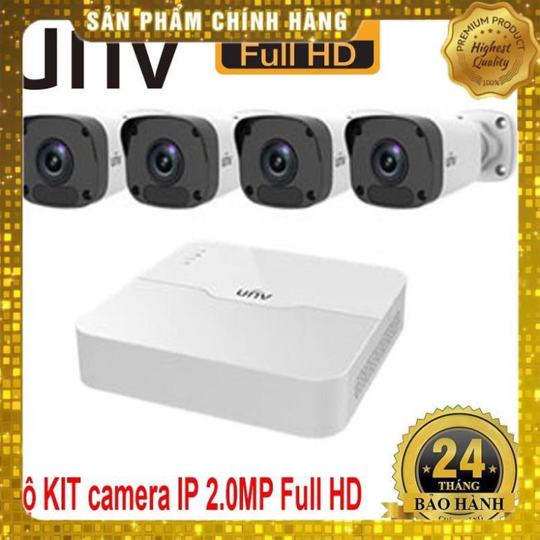 [FreeShip] Bộ KIT 4 Camera UNV IP 2.0Mpx FULL HD 1080P gồm  ĐẦU GHI+ 4 CAM + Ổ CỨNG, 4 cổng POE