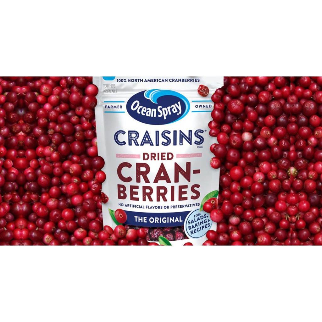 [DATE MỚI] Quả Nam Việt Quất Craisins Sấy Khô Ocean Spray Craisins Whole Dried Cranberries (CHUẨN USA)