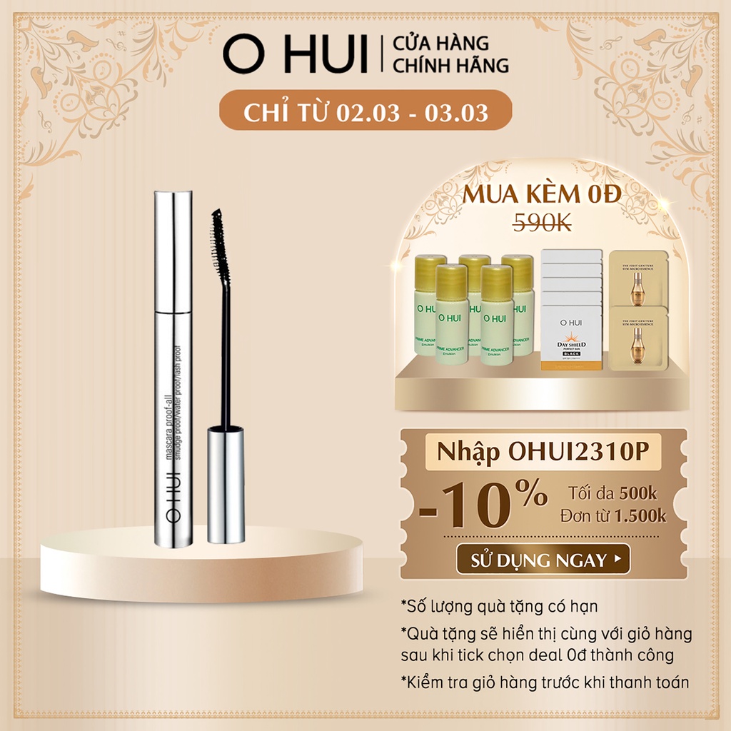 [Mã COSLUX03 giảm 120K] Chuốt Mi O HUI Mascara Proof-All 8ml