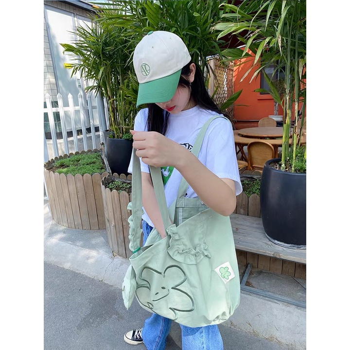 Túi Vải Canvas Đeo Vai Phong Cách Hàn Quốc