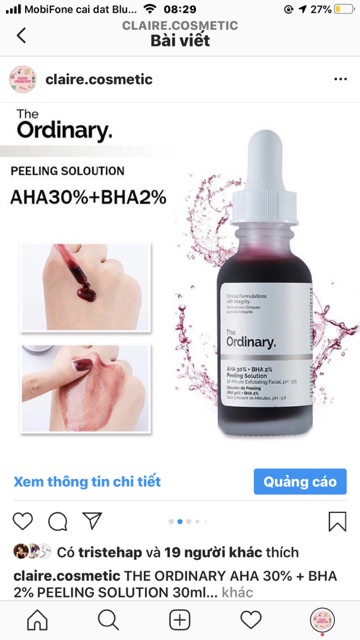 [BILL SEPHORA]THE ORDINARY PEELING SOLUTION AHA BHA TẨY DA CHẾT TẾ BÀO | BigBuy360 - bigbuy360.vn