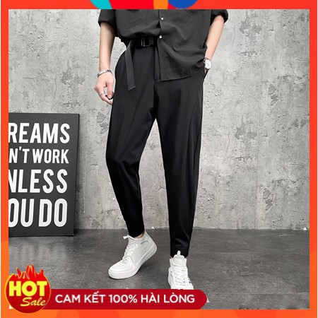 Quần baggy nam Hàn Quốc cao cấp đẹp vải thái co giãn free size | BigBuy360 - bigbuy360.vn