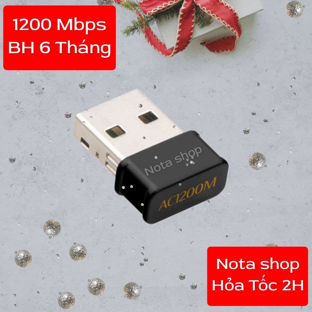 [Hỏa Tốc - Chính hãng - Đầu mạ vàng] USB WiFi 5G TP LINK T2U 600Mbps nano tốc độ cao - thu WiFi 5Ghz laptop máy bàn