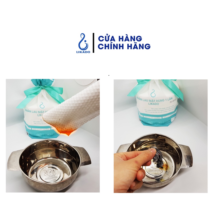 Khăn lau mặt dùng 1 lần likado, khăn khô lau mặt, lau ướt, tẩy trang