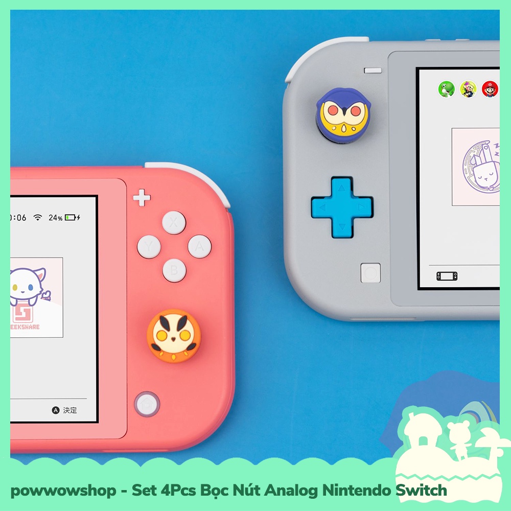 [Sẵn VN - Hỏa Tốc] Set 4Pcs Bọc Nút Cần Xoay Analog Joycon Cho Máy Game Nintendo Switch / Switch Lite Monster Hunter