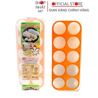 Khay đựng trứng 10 ngăn có nắp đậy Sanada nội địa Nhật Bản