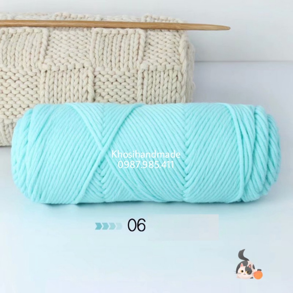 Len Cotton Ống Nội Địa Trung/ Len Cotton Love,3.5mm, 100gram
