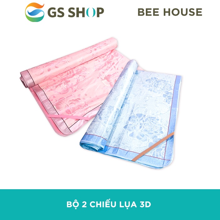 Bộ 2 chiếu lụa điều hòa 3D BEEHOUSE 2 màu xanh và hồng | Tùy chọn loại 1m6 và 1m8