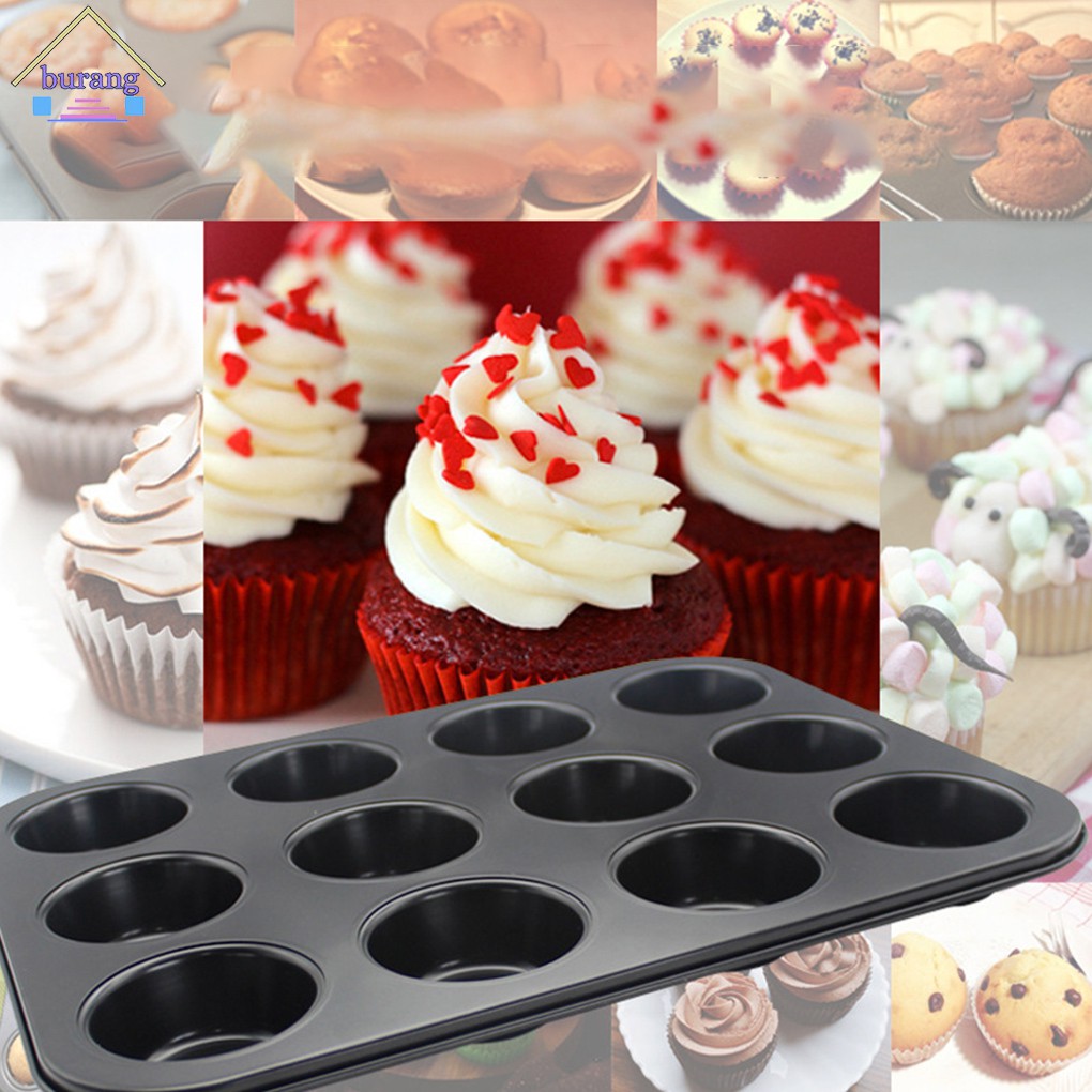 Chảo Khuôn Nướng Bánh Muffin/Sô Cô La/Bánh Quy/Bánh Cupcake Làm Bằng Thép Carbon Chống Dính