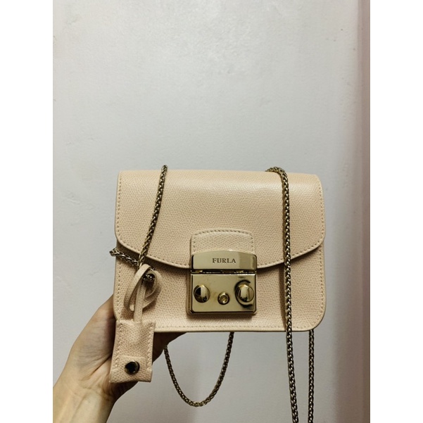 (HÀNG CHUẨN AUTH 100% )THANH LÝ TÚI FURLA MINI MÀU HỒNG MANGOLINA