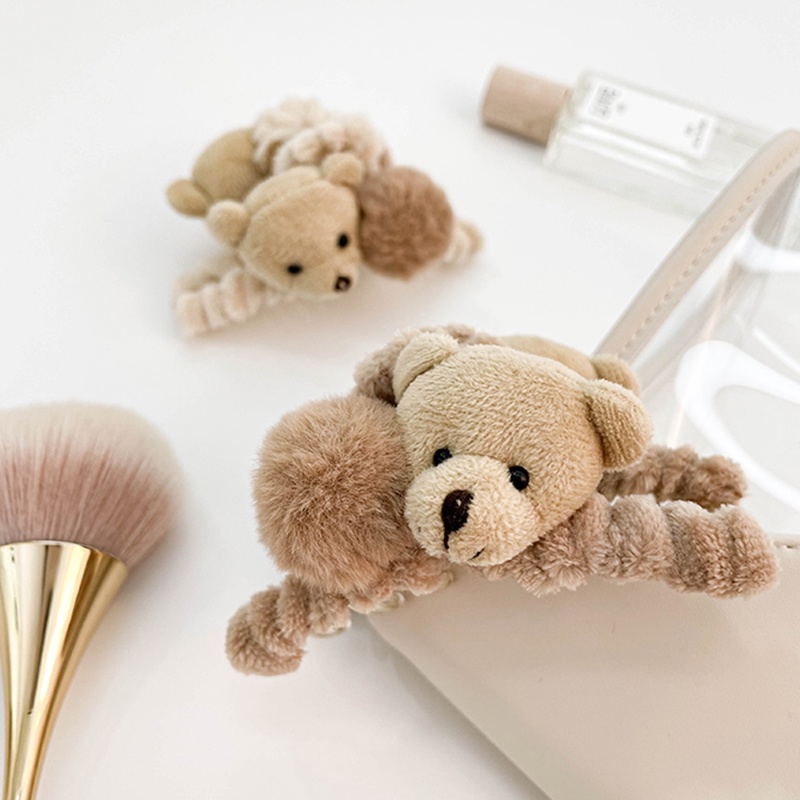 Kẹp tóc hình gấu nhồi bông phong cách Hàn Quốc dễ thương cho nữ