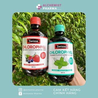 NƯỚC DIỆP LỤC SWISSE CHLOROPHYLL DETOX, LÀM MÁT NGƯỜI, GIẢM MỤN VỊ DÂU VÀ BẠC HÀ ÚC 500ML