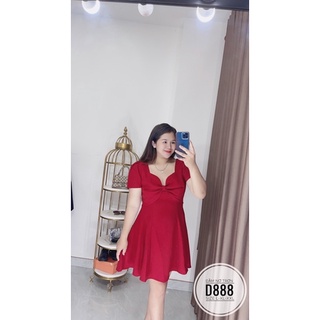 Bigsize Đầm nơ trơn D888