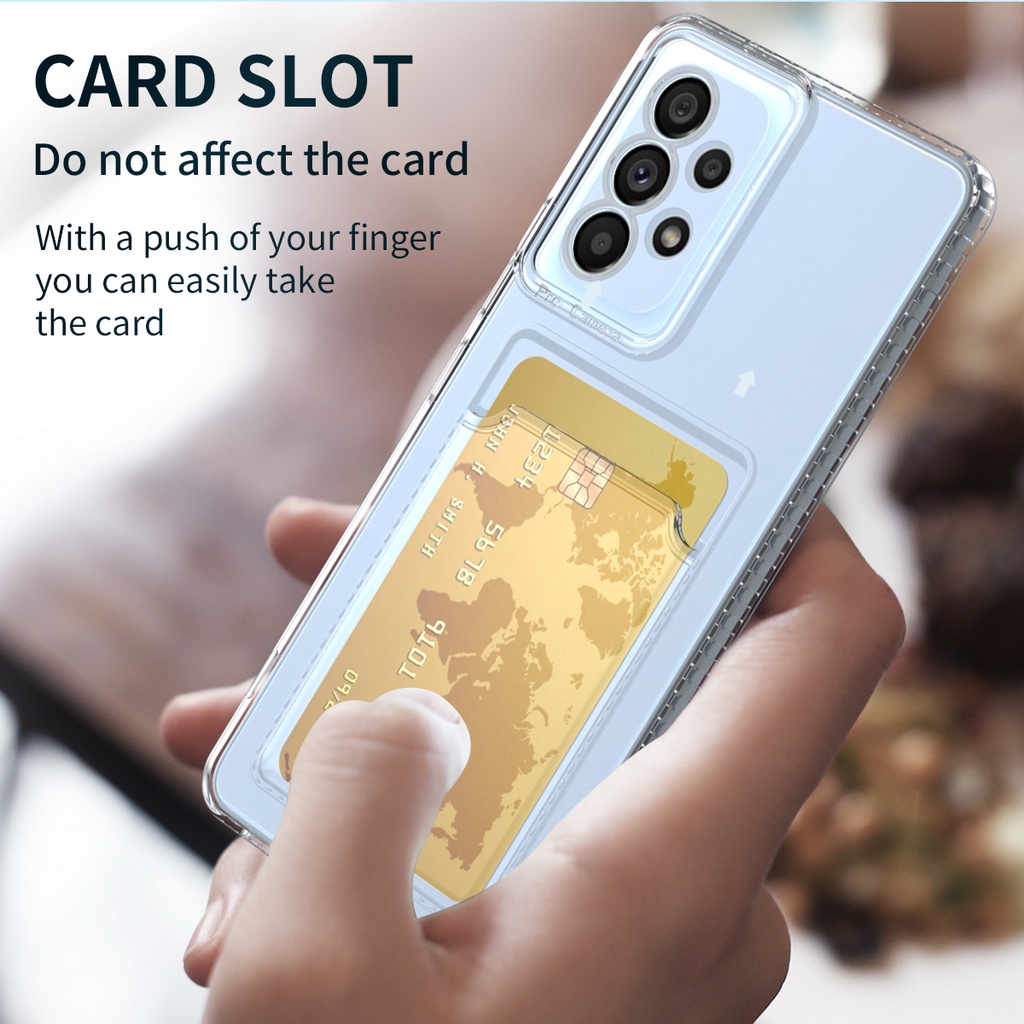Ốp Điện Thoại Mềm Trong Suốt Chống Sốc Kèm Ngăn Đựng Thẻ Cho Samsung S21 Plus S22 S21 S20 FE Note 20 Ultra Plus 10 + 9 8