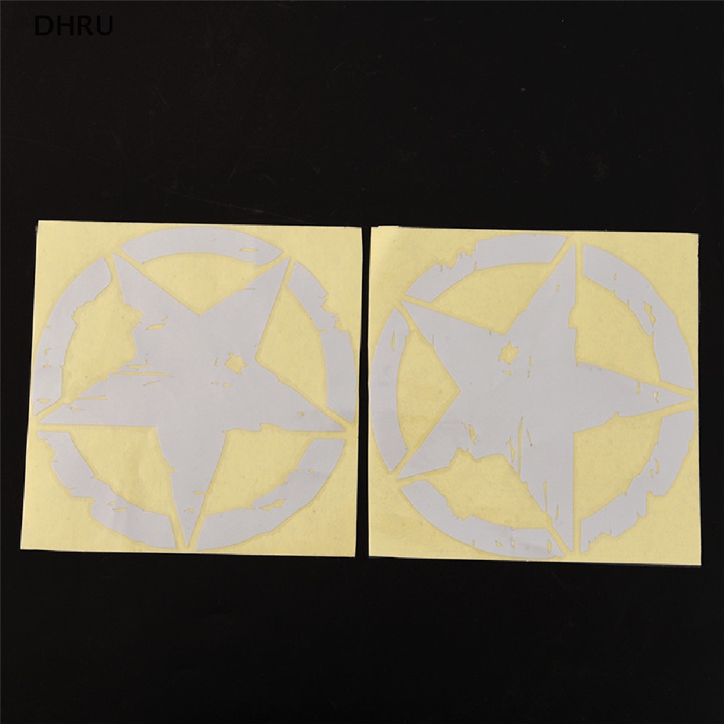 Dh Miếng Dán Đề Can Vinyl 15cm * 15cm Hình Ngôi Sao Quân Đội Trang Trí Xe Hơi / Xe Máy