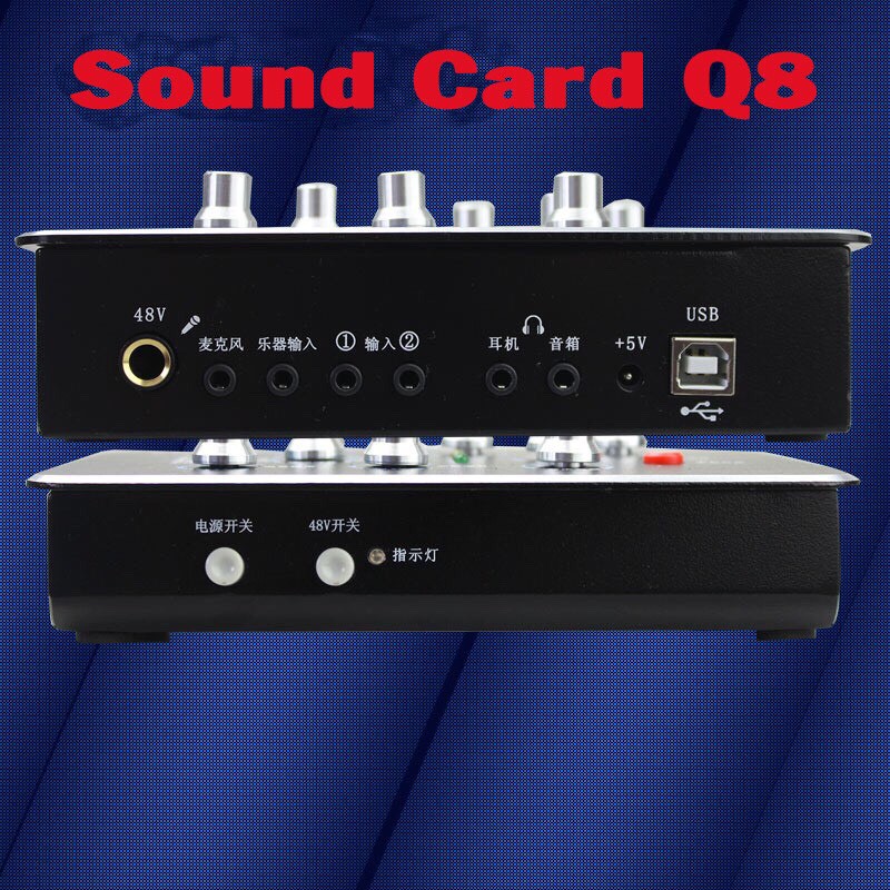 [Mã 159ELSALE hoàn 7% đơn 300K] SOUND CARD Q8 R900 FX có autu-tune hỗ trợ tốt các dòng mic thu âm