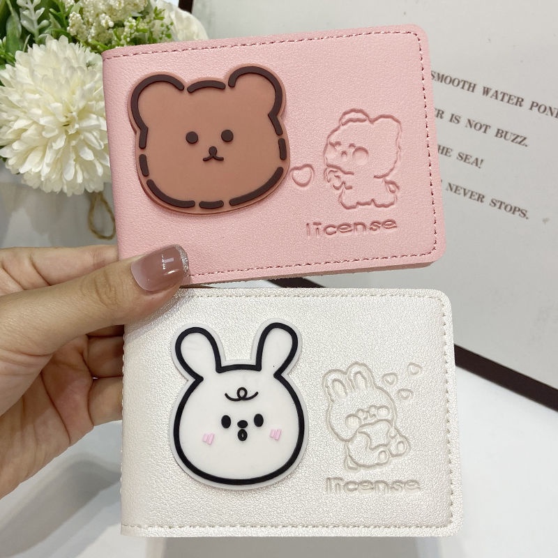 Ví da đựng bằng lái xe họa tiết hoạt hình sáng tạo dễ thương cho nữ