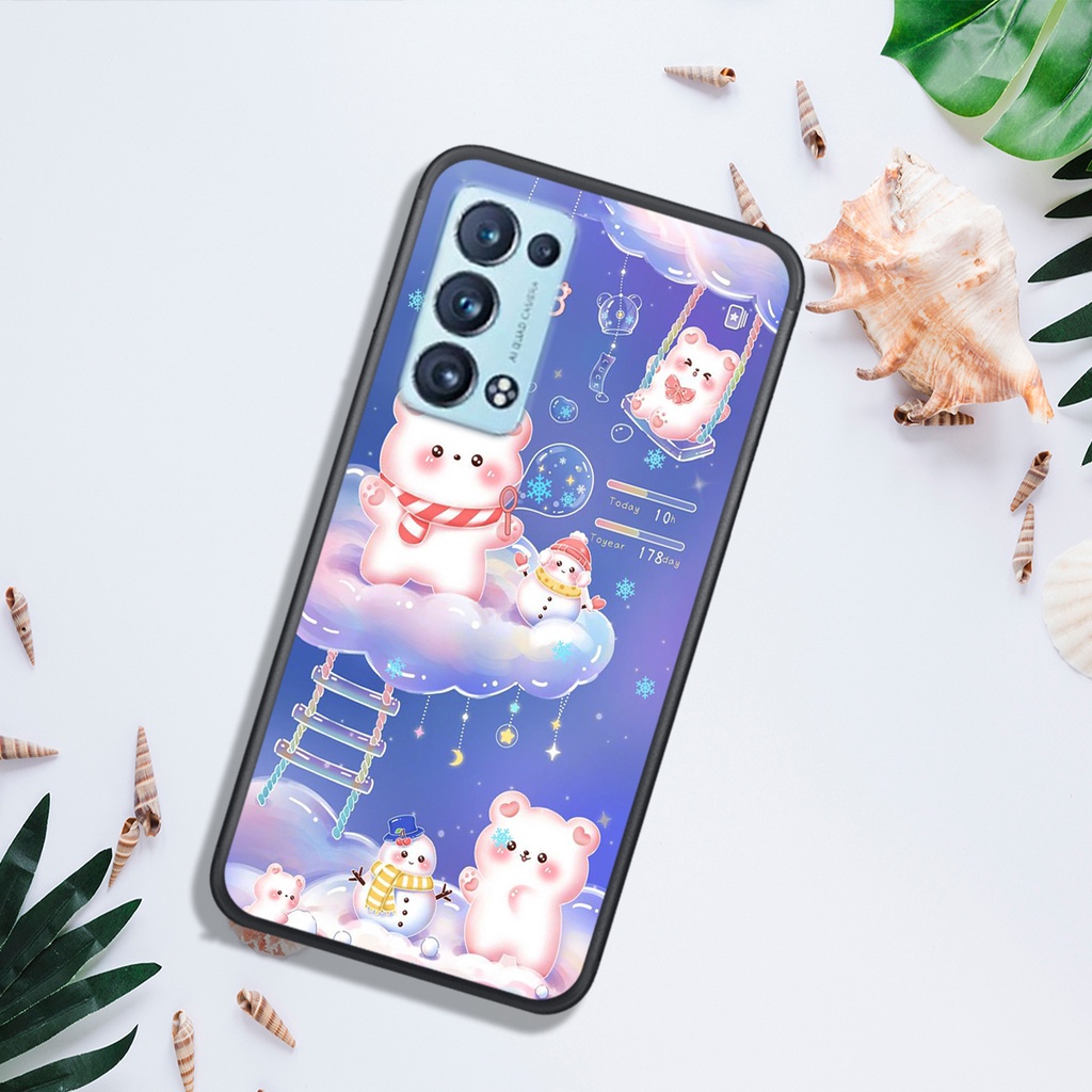 ỐP LƯNG OPPO RENO 6 4G - RENO 6 5G - RENO 6Z, IN HÌNH GẤU NÂU CHOCOLATE ĐÁNG YÊU.