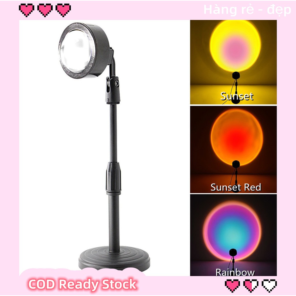 Đèn Led Màu Cầu Vồng Trang Trí Phòng Ngủ Tiktok phổ biến For INS background Sunset Projector Floor Lamp