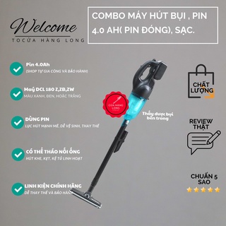 Combo Máy hút bụi cầm tay sử dụng pin Makita 18V-DCL180ZB (pin shop gia công bảo hành)