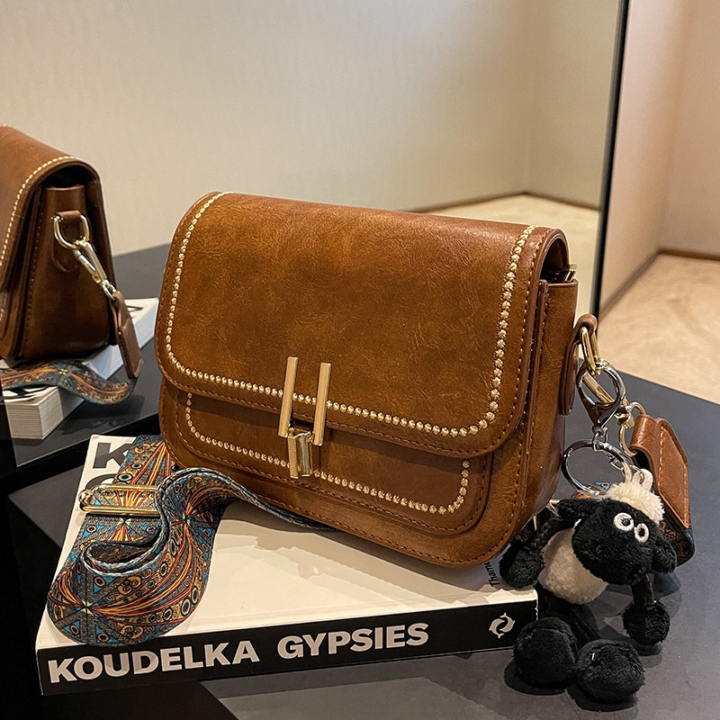 IELGY Túi Đeo Chéo Hình Vuông Cỡ Nhỏ Dây Đeo Bản Rộng Phong Cách Cổ Điển Thời Trang Cho Nữ