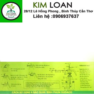 Bình phun sương áp suất 2 lít Dudaco