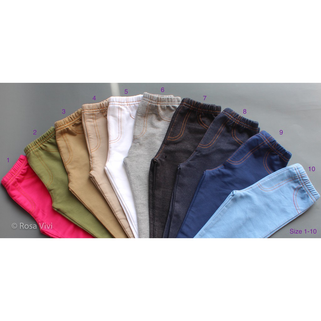 Quần legging giả jean size 1 - 10