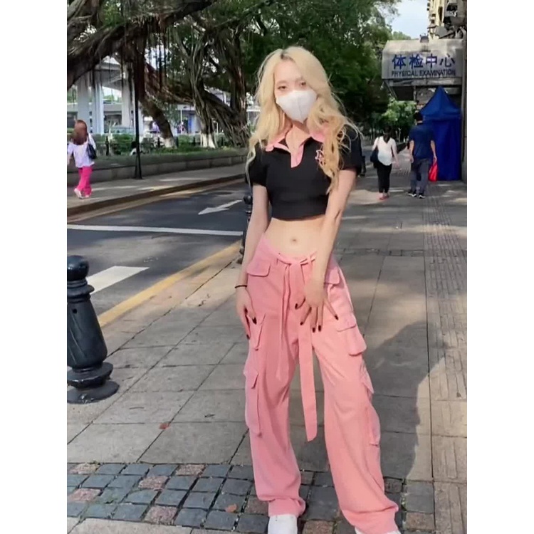 Cocory vn Quần Jeans Nữ Lưng Cao Ống Rộng Phong Cách Hip Hop Thời Trang Mùa Hè Cá Tính