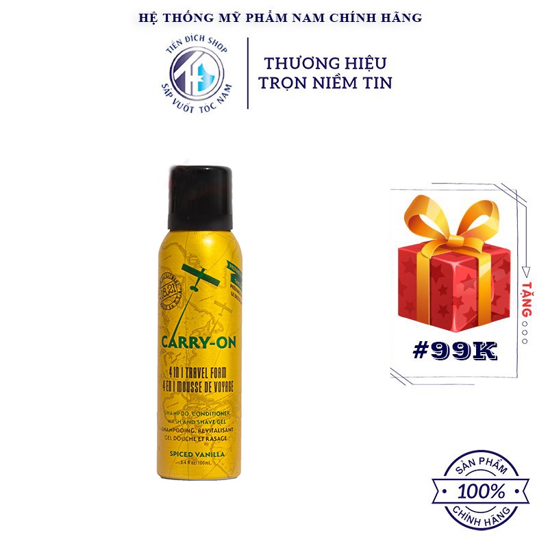 18.21 Man Made Carry On 4 in 1 (Sữa tắm – Gội – Xả – Bọt cạo râu)