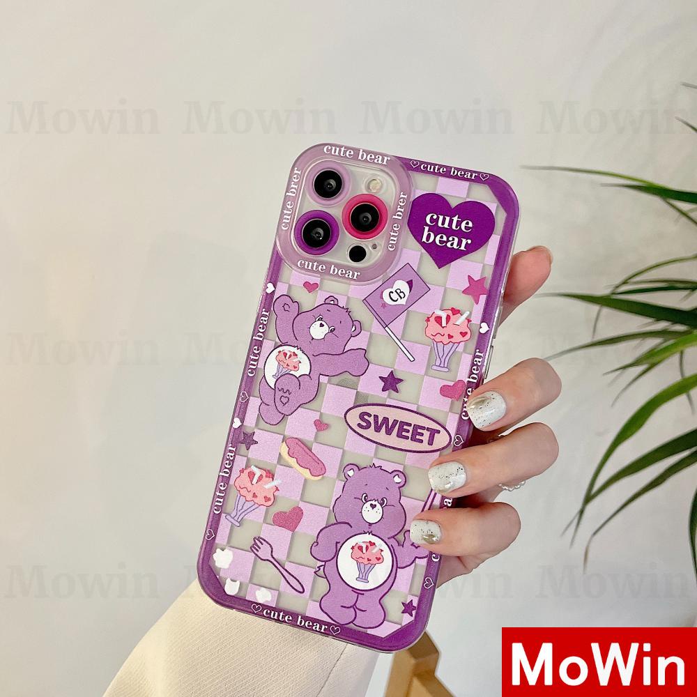 Ốp điện thoại silicon mềm góc vuông in hình gấu thích hợp cho Iphone 13promax xr 7 8 s 12promax x xs max plus 7plus 8