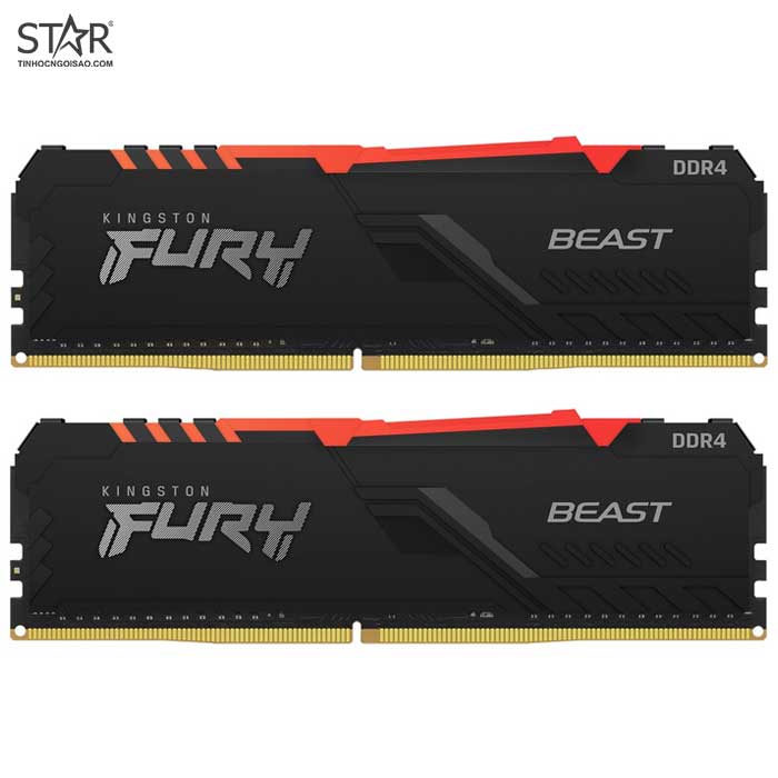 Ram DDR4 Kingston 16G/3200 HyperX Fury Beast RGB (2x 8GB) (KF432C16BBAK2/16)